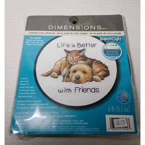 Dimensions Counted Cross Stitch Kit ~ Best Friends Forever #72-73546 New Sealed